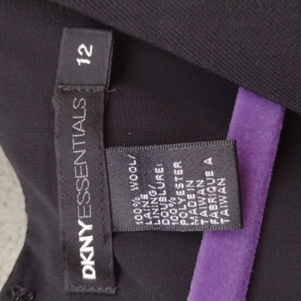 DKNY Black Wool Midi Sheath Dress 12 - Picture 6 of 8